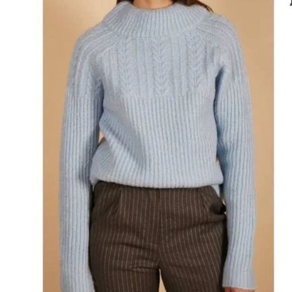 FRNCH Paris Sweater Frnch Paris Bow Back Cable Knit Sweater Size M L NWT - Picture 4 of 16